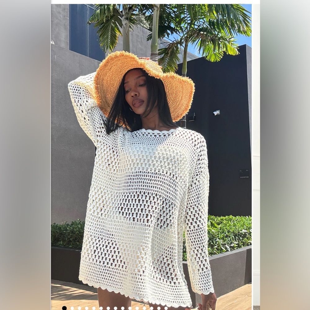 Show Me Your Mumu Paula Crochet Pullover white XL